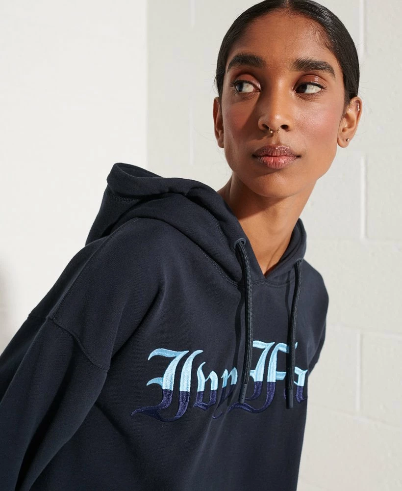 SUPERDRY College Graphic Oversized Hoodie Dress Lightning Grey Grindle 3 SUPERDRY College Graphic Oversized Hoodie Dress Lightning Grey Grindle - Image 3