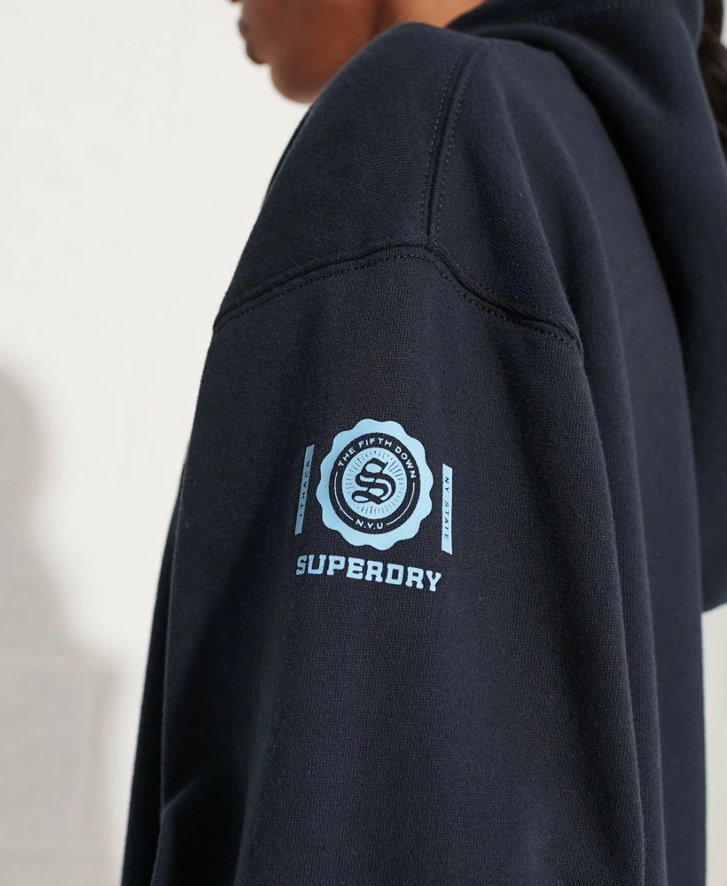 SUPERDRY College Graphic Oversized Hoodie Dress Lightning Grey Grindle 4 SUPERDRY College Graphic Oversized Hoodie Dress Lightning Grey Grindle - Image 4