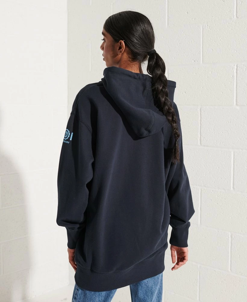 SUPERDRY College Graphic Oversized Hoodie Dress Lightning Grey Grindle 2 SUPERDRY College Graphic Oversized Hoodie Dress Lightning Grey Grindle - Image 2