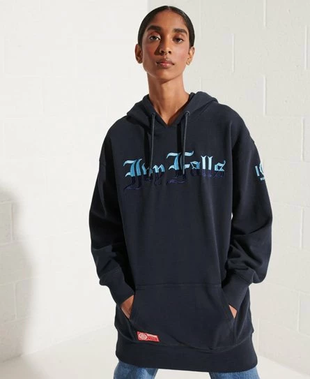 SUPERDRY College Graphic Oversized Hoodie Dress Risk Red 8 SUPERDRY College Graphic Oversized Hoodie Dress Risk Red - Image 8