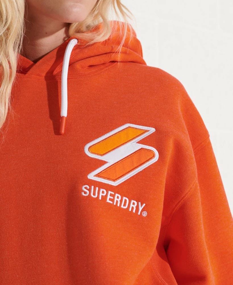 SUPERDRY Code Applique Oversized Hoodie Roseate Pink Marl 4 SUPERDRY Code Applique Oversized Hoodie Roseate Pink Marl - Image 4