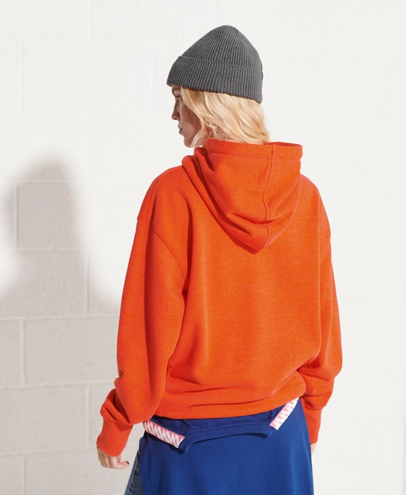 SUPERDRY Code Applique Oversized Hoodie Roseate Pink Marl 2 SUPERDRY Code Applique Oversized Hoodie Roseate Pink Marl - Image 2