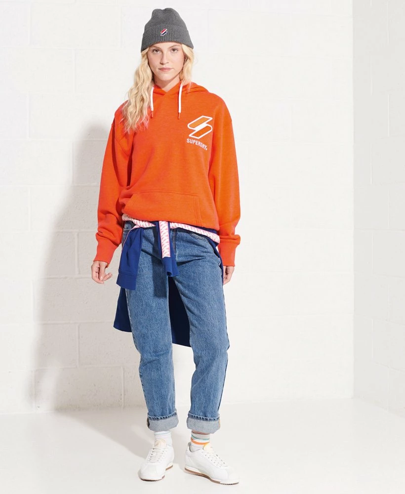 SUPERDRY Code Applique Oversized Hoodie Roseate Pink Marl 1 SUPERDRY Code Applique Oversized Hoodie Roseate Pink Marl