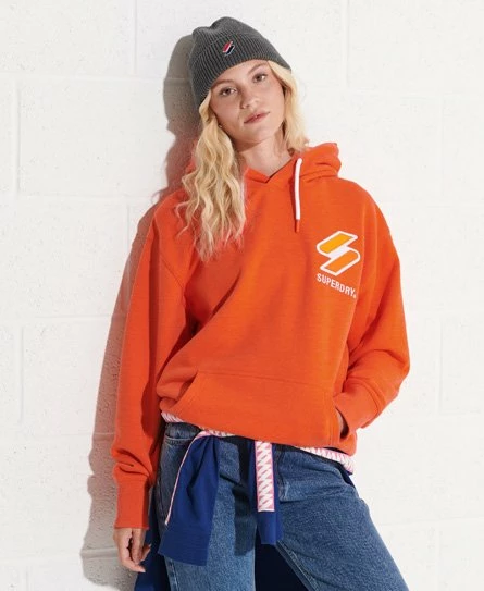 SUPERDRY Code Applique Oversized Hoodie Princedom Blue Marl 9 SUPERDRY Code Applique Oversized Hoodie Princedom Blue Marl - Image 9