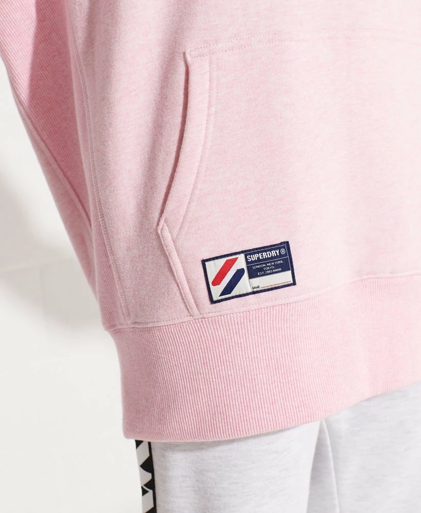 SUPERDRY Code Applique Oversized Hoodie Grey Marl 5 SUPERDRY Code Applique Oversized Hoodie Grey Marl - Image 5