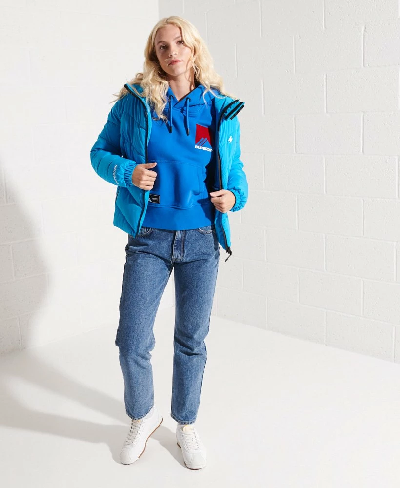 SUPERDRY Mountain Sport Crop Hoodie Royal 1 SUPERDRY Mountain Sport Crop Hoodie Royal