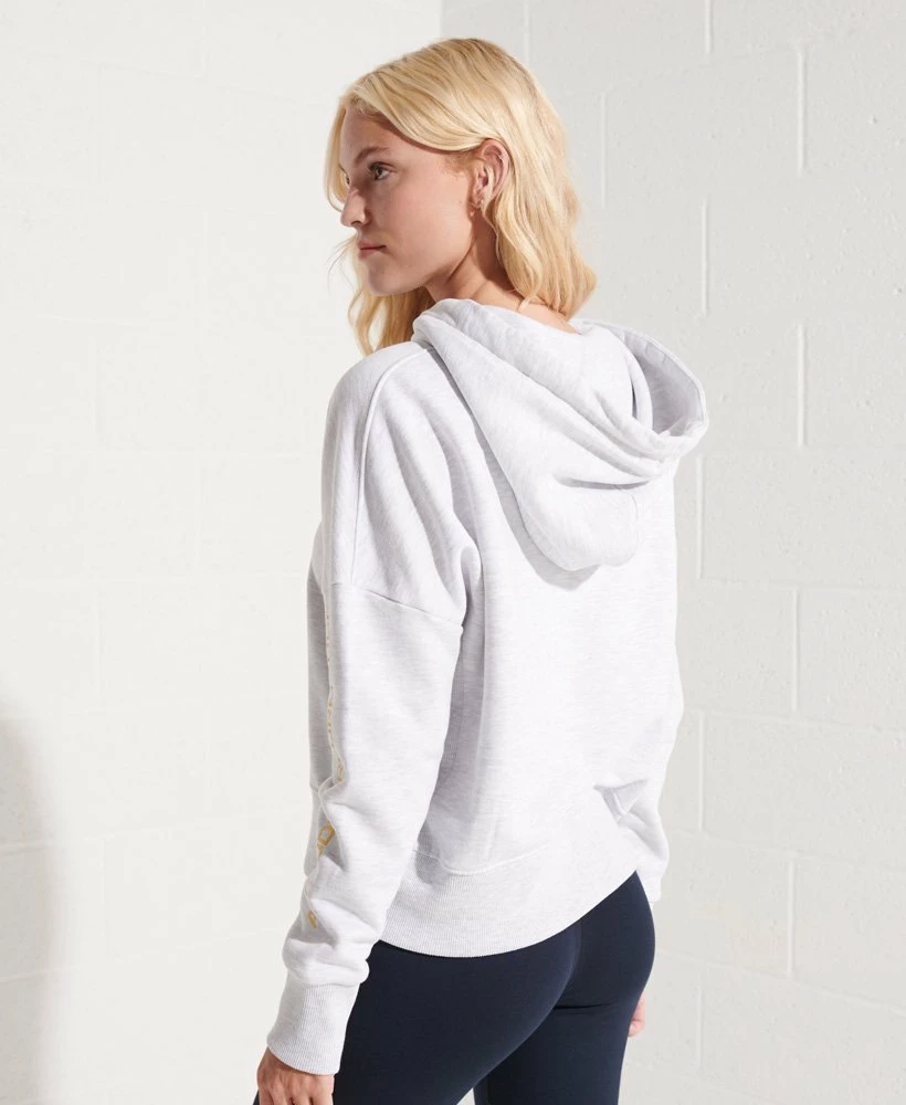 SUPERDRY Mountain Sport Crop Hoodie Ice Marl 3 SUPERDRY Mountain Sport Crop Hoodie Ice Marl - Image 3