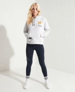 SUPERDRY Mountain Sport Crop Hoodie Ice Marl