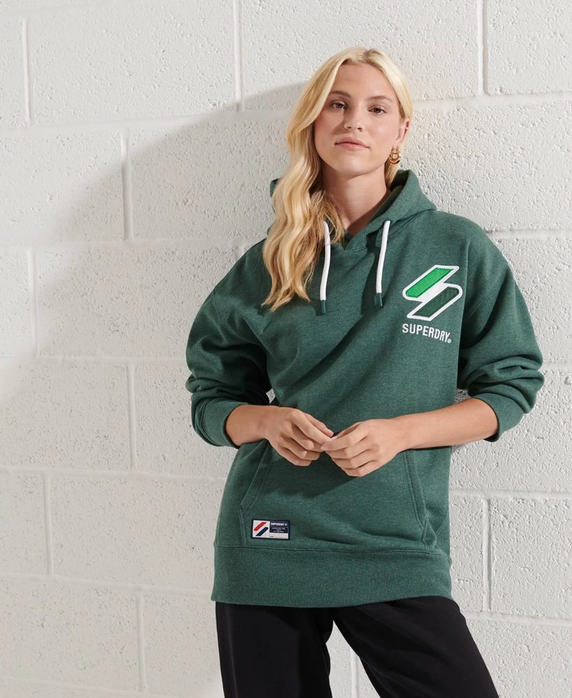 SUPERDRY Code Applique Oversized Hoodie Nautical Yellow Marl 2 SUPERDRY Code Applique Oversized Hoodie Nautical Yellow Marl - Image 2