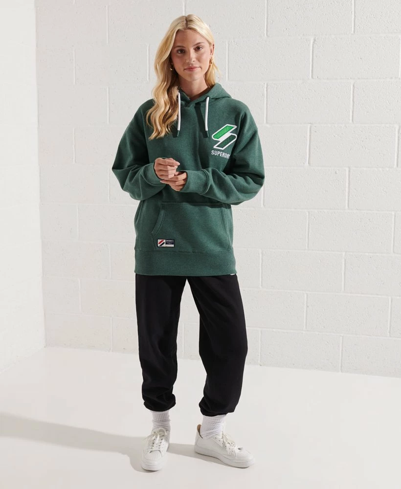 SUPERDRY Code Applique Oversized Hoodie Nautical Yellow Marl 3 SUPERDRY Code Applique Oversized Hoodie Nautical Yellow Marl - Image 3