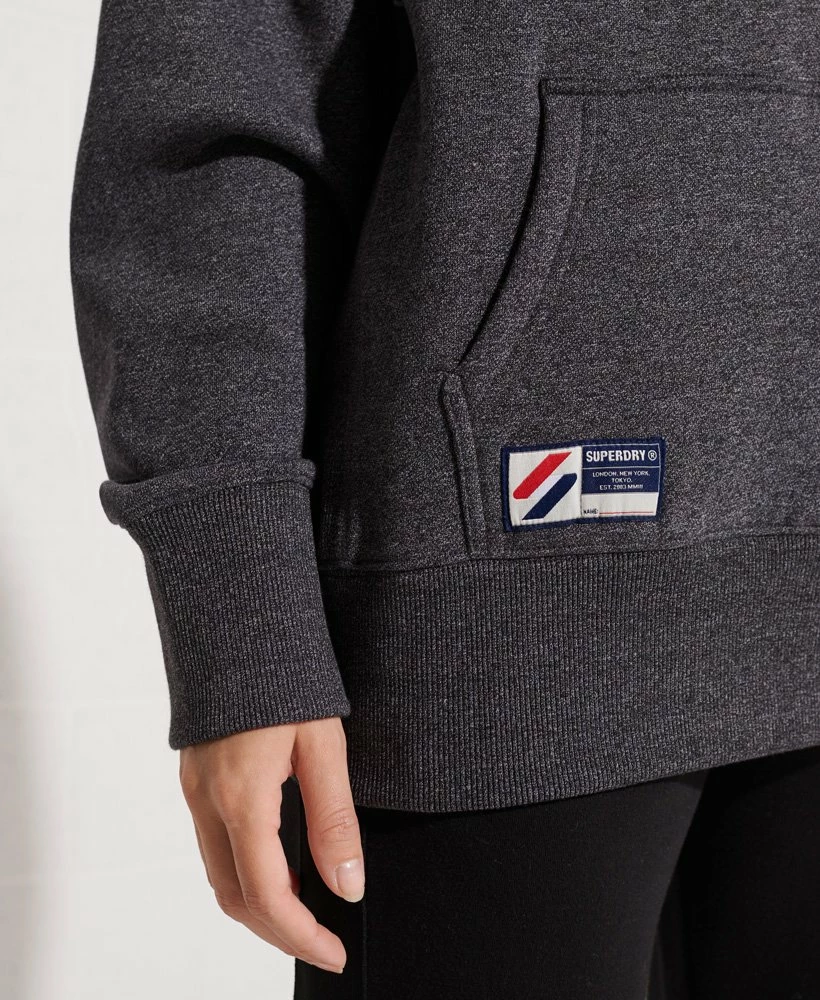 SUPERDRY Code Applique Oversized Hoodie Princedom Blue Marl 4 SUPERDRY Code Applique Oversized Hoodie Princedom Blue Marl - Image 4