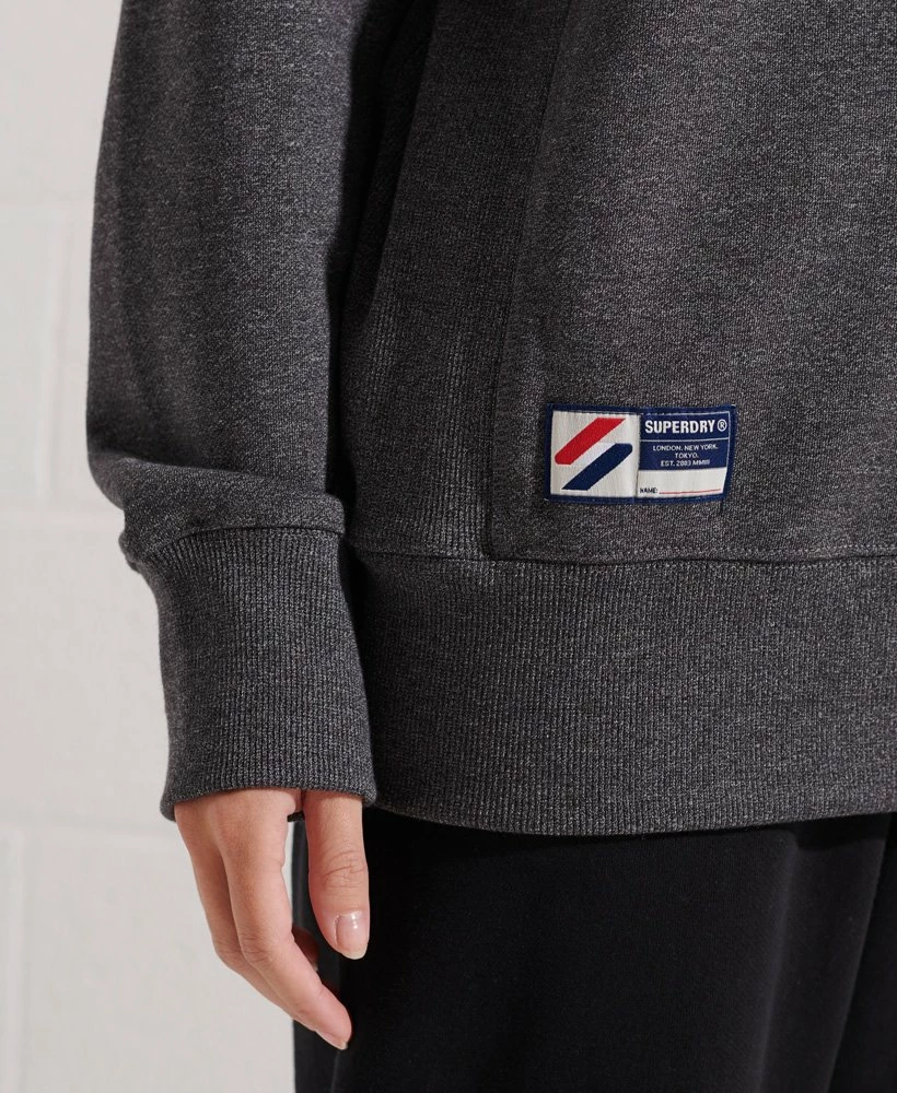 SUPERDRY Code Logo Applique Crew Sweatshirt Low Light Black Grit 4 SUPERDRY Code Logo Applique Crew Sweatshirt Low Light Black Grit - Image 4