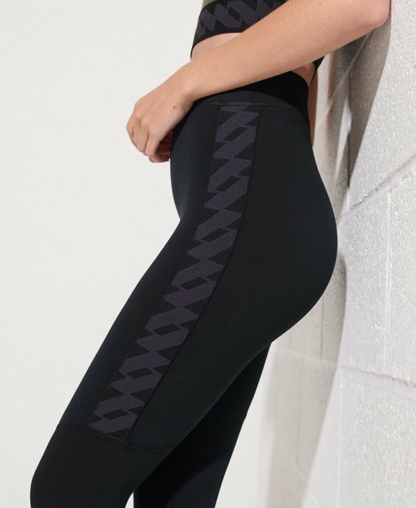 SUPERDRY Code Tape Highwaist Leggings Black 4 SUPERDRY Code Tape Highwaist Leggings Black - Image 4