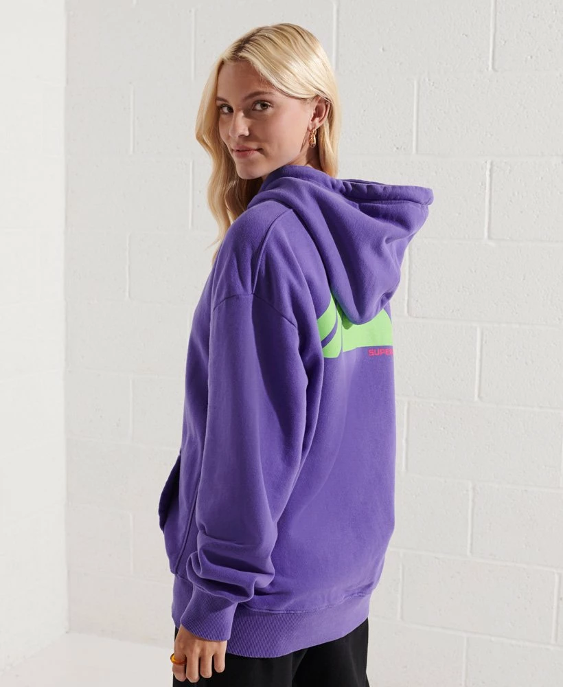 SUPERDRY Mountain Energy Oversized Hoodie Purple Opulence 2 SUPERDRY Mountain Energy Oversized Hoodie Purple Opulence - Image 2