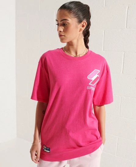 SUPERDRY Code Logo Appliqué T-shirt Hot Pink Marl 6 SUPERDRY Code Logo Appliqué T-shirt Hot Pink Marl - Image 6