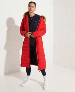 Sportswear Sales 2022 8 SUPERDRY Arctic Longline Puffer Coat High Risk Red