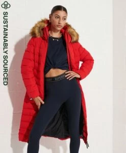 SUPERDRY Arctic Longline Puffer Coat High Risk Red -Sportswear Sales 2022 upload9223368955665963560 1