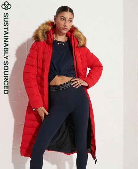 SUPERDRY Arctic Longline Puffer Coat High Risk Red 11 SUPERDRY Arctic Longline Puffer Coat High Risk Red - Image 11
