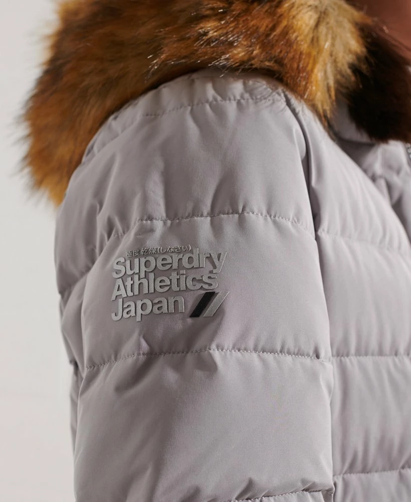 SUPERDRY Arctic Longline Puffer Coat High Risk Red 4 SUPERDRY Arctic Longline Puffer Coat High Risk Red - Image 4