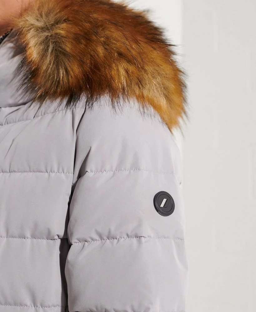 SUPERDRY Arctic Longline Puffer Coat High Risk Red 5 SUPERDRY Arctic Longline Puffer Coat High Risk Red - Image 5