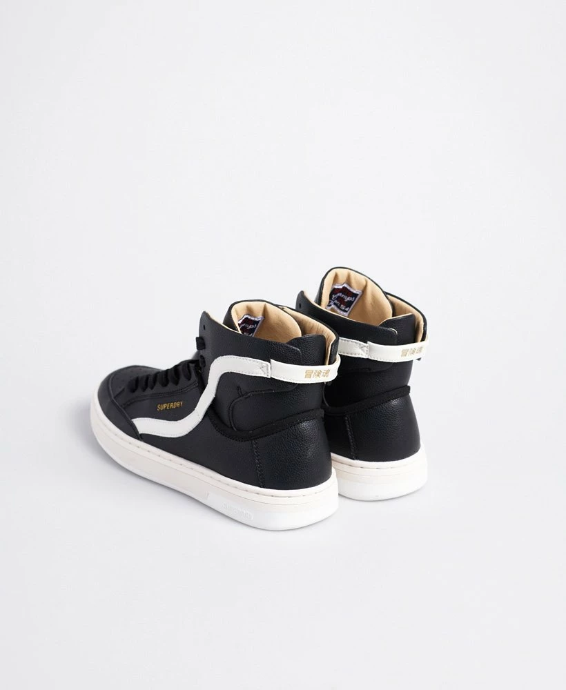 SUPERDRY Vegan Basket Lux Trainers Black/white 3 SUPERDRY Vegan Basket Lux Trainers Black/white - Image 3