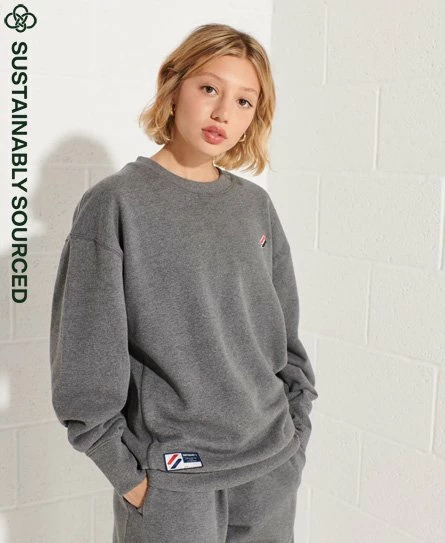 SUPERDRY Organic Cotton Essential Crew Sweatshirt Ice Marl 7 SUPERDRY Organic Cotton Essential Crew Sweatshirt Ice Marl - Image 7