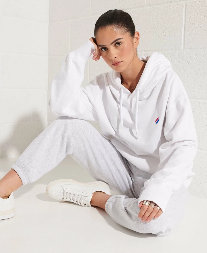 SUPERDRY Organic Cotton Essential Oversized Hoodie Ice Marl 3 SUPERDRY Organic Cotton Essential Oversized Hoodie Ice Marl - Image 3