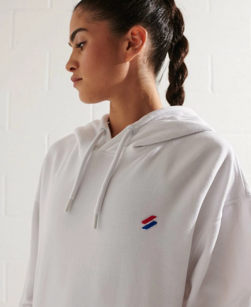 SUPERDRY Organic Cotton Essential Oversized Hoodie Ice Marl 4 SUPERDRY Organic Cotton Essential Oversized Hoodie Ice Marl - Image 4