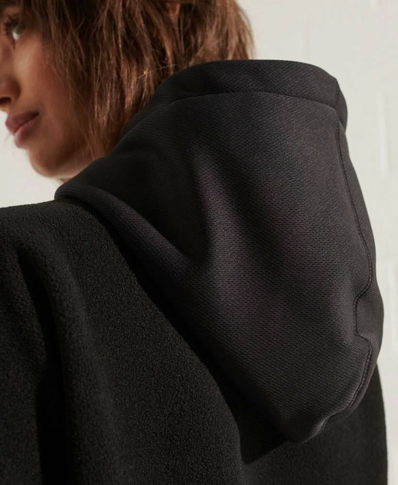 SUPERDRY Mountain Fleece Crop Hoodie Eclipse Navy 6 SUPERDRY Mountain Fleece Crop Hoodie Eclipse Navy - Image 6