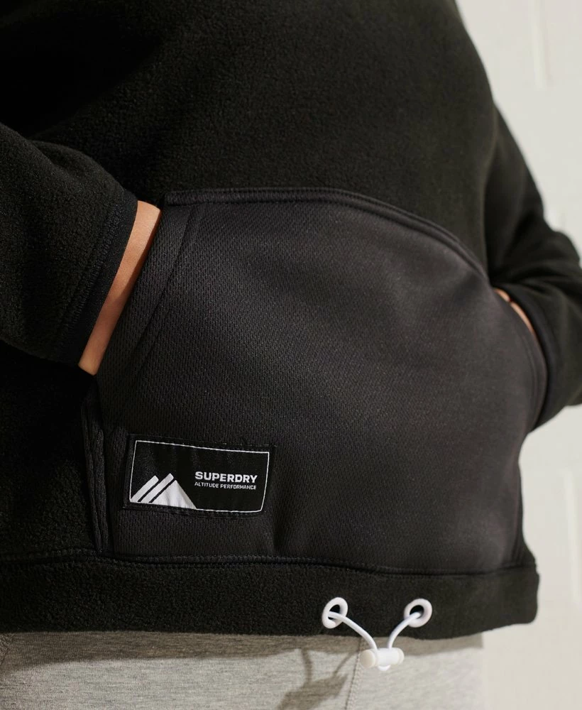 SUPERDRY Mountain Fleece Crop Hoodie Eclipse Navy 7 SUPERDRY Mountain Fleece Crop Hoodie Eclipse Navy - Image 7