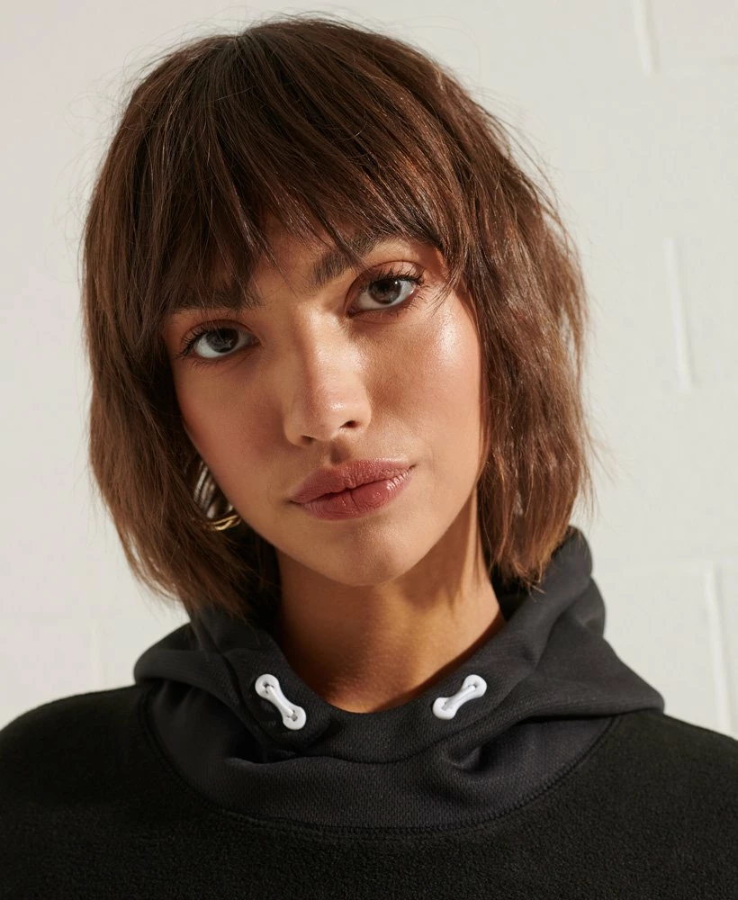 SUPERDRY Mountain Fleece Crop Hoodie Eclipse Navy 4 SUPERDRY Mountain Fleece Crop Hoodie Eclipse Navy - Image 4