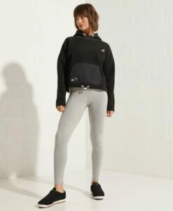 SUPERDRY Mountain Fleece Crop Hoodie Eclipse Navy