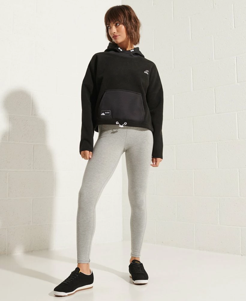 SUPERDRY Mountain Fleece Crop Hoodie Eclipse Navy 1 SUPERDRY Mountain Fleece Crop Hoodie Eclipse Navy