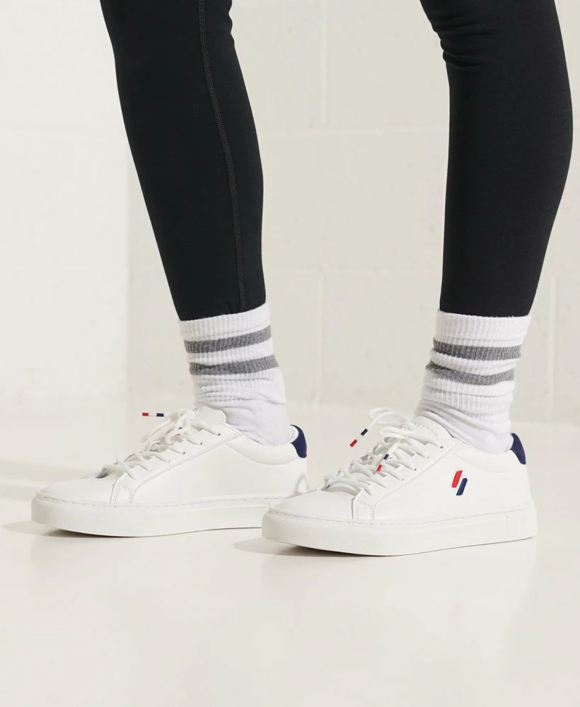SUPERDRY Vegan Court Tennis Trainers White/supermarine Navy 2 SUPERDRY Vegan Court Tennis Trainers White/supermarine Navy - Image 2