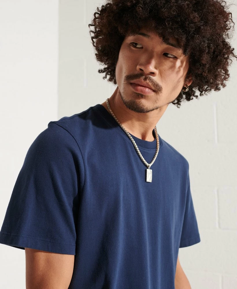 SUPERDRY Unisex Organic Cotton Essential T-Shirt Washed Black 2 SUPERDRY Unisex Organic Cotton Essential T-Shirt Washed Black - Image 2