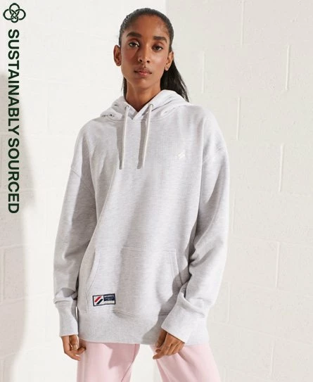 SUPERDRY Organic Cotton Essential Oversized Hoodie Ice Marl 8 SUPERDRY Organic Cotton Essential Oversized Hoodie Ice Marl - Image 8