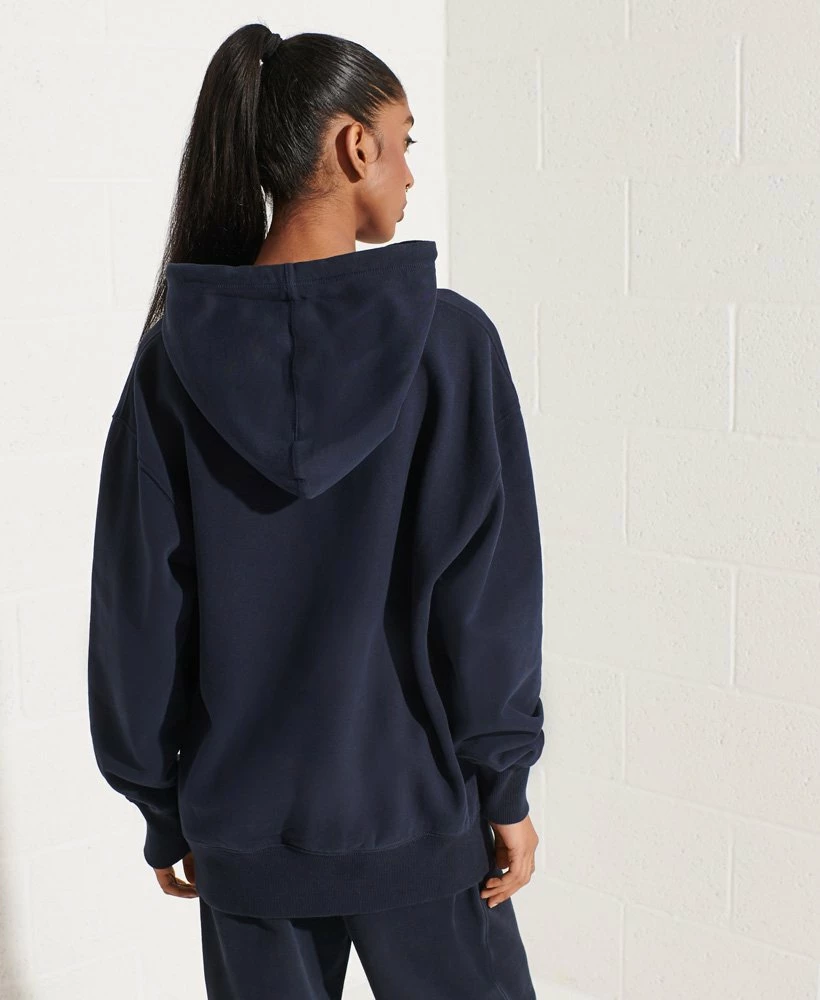SUPERDRY Organic Cotton Essential Oversized Hoodie Deep Navy 2 SUPERDRY Organic Cotton Essential Oversized Hoodie Deep Navy - Image 2