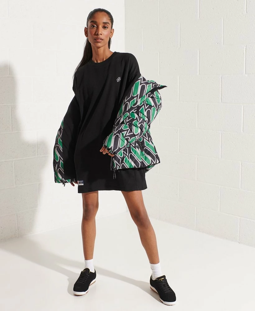 SUPERDRY Organic Cotton Code Oversized Crew Dress Risk Red 1 SUPERDRY Organic Cotton Code Oversized Crew Dress Risk Red