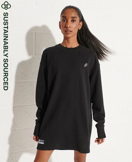 SUPERDRY Organic Cotton Code Oversized Crew Dress Risk Red 7 SUPERDRY Organic Cotton Code Oversized Crew Dress Risk Red - Image 7