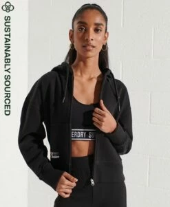 SUPERDRY Code Essential Zip Hoodie Black -Sportswear Sales 2022 upload9223368955665976383