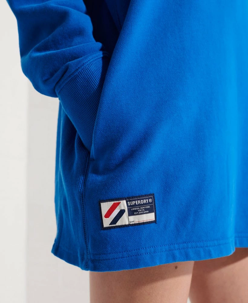 SUPERDRY Organic Cotton Code Oversized Crew Dress Royal 4 SUPERDRY Organic Cotton Code Oversized Crew Dress Royal - Image 4