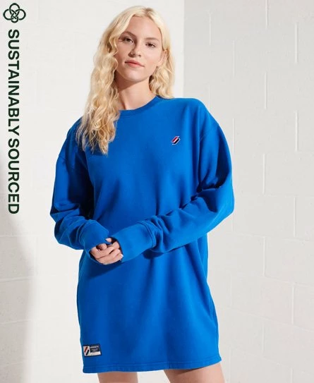 SUPERDRY Organic Cotton Code Oversized Crew Dress Royal 9 SUPERDRY Organic Cotton Code Oversized Crew Dress Royal - Image 9
