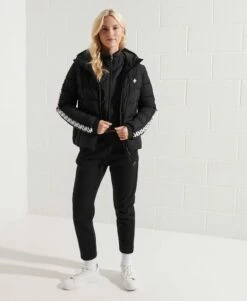 SUPERDRY Code Logo Tape Spirit Puffer Jacket Risk Red