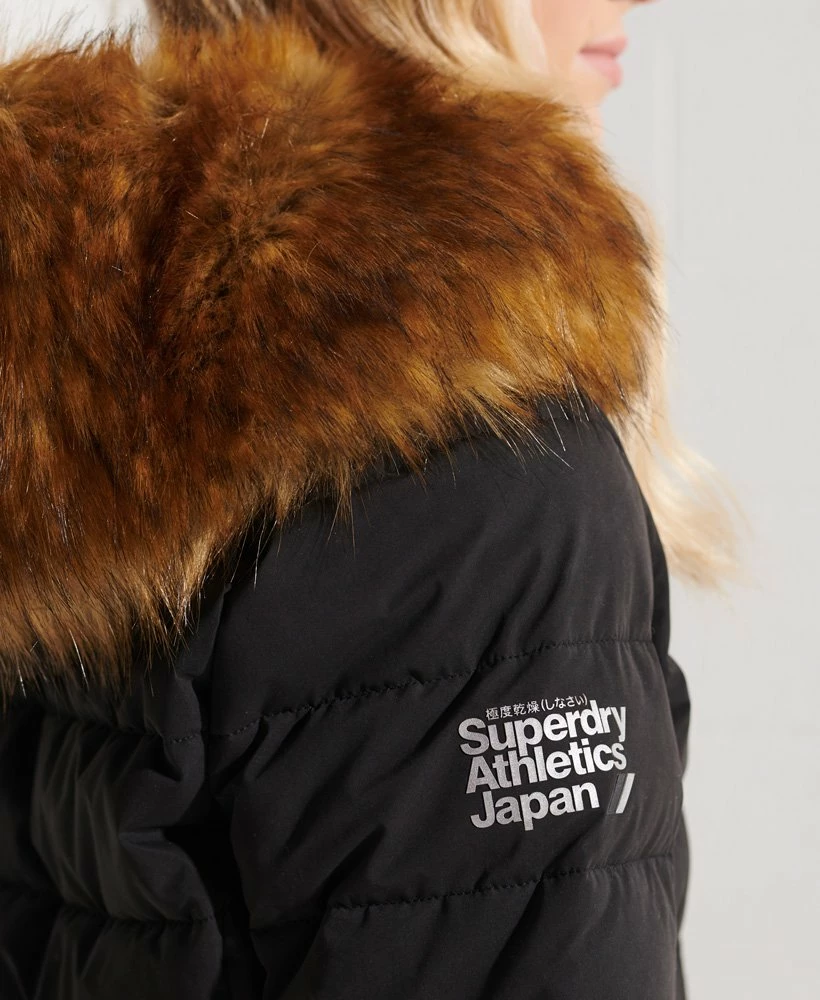 SUPERDRY Arctic Tall Puffer Coat High Risk Red 5 SUPERDRY Arctic Tall Puffer Coat High Risk Red - Image 5