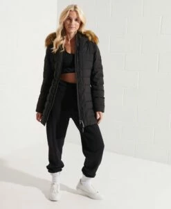 SUPERDRY Arctic Tall Puffer Coat High Risk Red