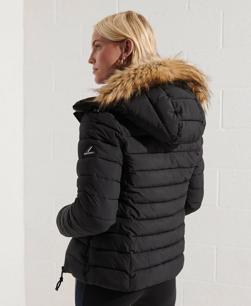 SUPERDRY Classic Faux Fur Fuji Jacket High Risk Red 2 SUPERDRY Classic Faux Fur Fuji Jacket High Risk Red - Image 2