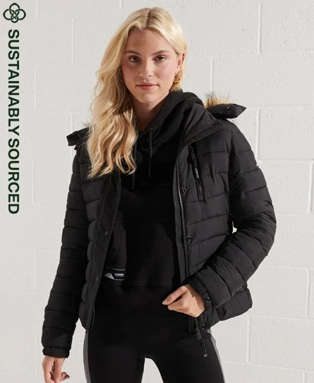 SUPERDRY Classic Faux Fur Fuji Jacket Eclipse Navy 6 SUPERDRY Classic Faux Fur Fuji Jacket Eclipse Navy - Image 6