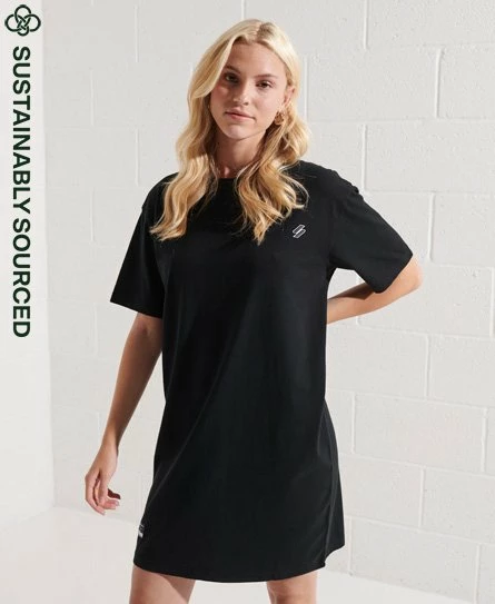 SUPERDRY Organic Cotton Code Essential T-Shirt Dress Black 8 SUPERDRY Organic Cotton Code Essential T-Shirt Dress Black - Image 8