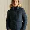 SUPERDRY Classic Faux Fur Fuji Jacket Eclipse Navy