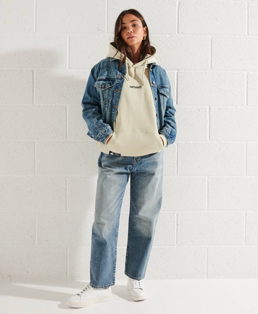 SUPERDRY Micro Logo Oversized Hoodie Black 1 SUPERDRY Micro Logo Oversized Hoodie Black